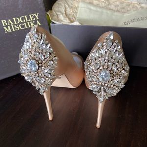 Badgley Mischka Kiara Embellished Peep toe heel
